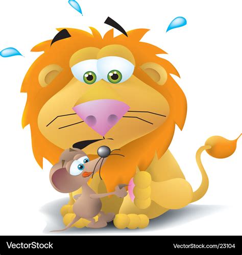 Lion and mouse Royalty Free Vector Image - VectorStock