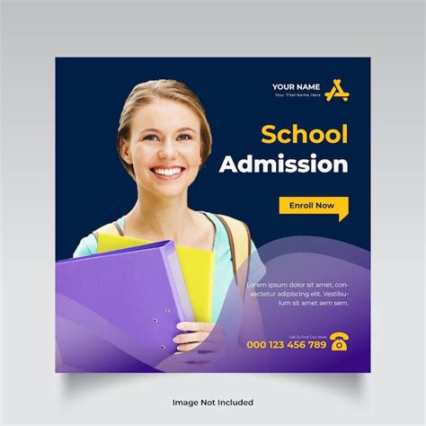 Premium Vector | School admission social media post template or kids school education admission ...