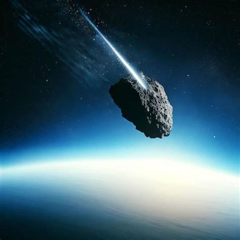 Premium AI Image | Meteorite direction Earth meteor entering the ...