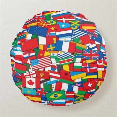 World Flags Collage Round Pillow | Zazzle.com