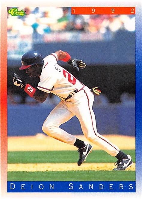 Deion Sanders baseball card (Atlanta Braves) 1992 Classic #T13