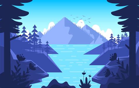 Ilustración de paisaje de naturaleza vectorial 203129 Vector en Vecteezy