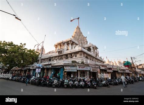 Jamnagar, Gujarat, India - December 2018: An ancient Jain temple above ...