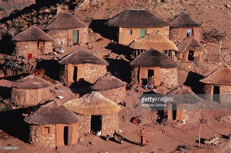 Lesotho, Hamonaheng, Basotho hut village | African house, African hut, Architecture