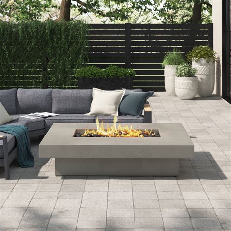 Greyleigh™ Geneva 60" Rectangle Concrete Propane Fire Pit Table by ...