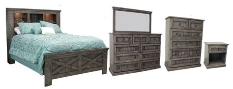 American Heartland Manufacturing Rustic Alcove 5-Piece Queen Bookcase Bedroom Set | Fischer's ...