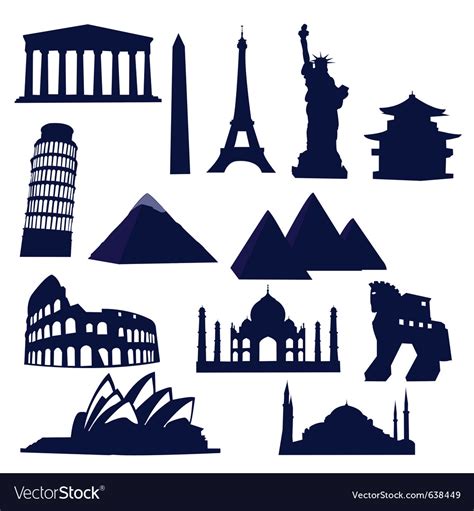 World landmarks Royalty Free Vector Image - VectorStock