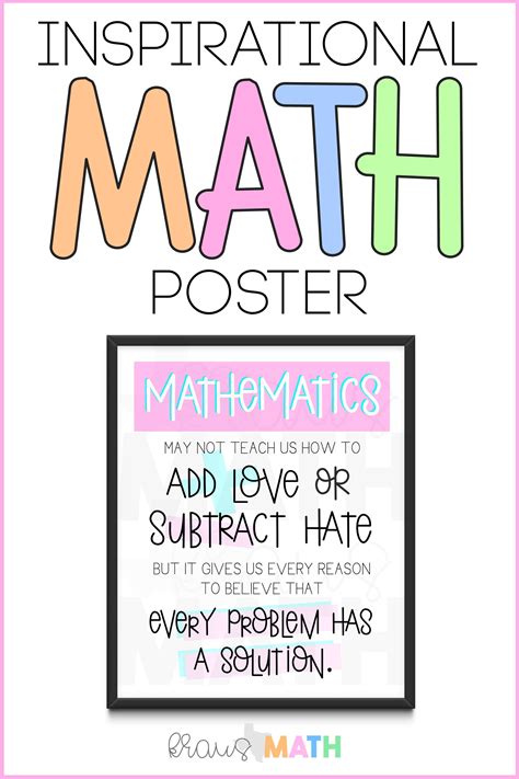 Inspirational MATH Poster (Classroom Decor) | Math poster, Math quotes, Inspirational classroom ...