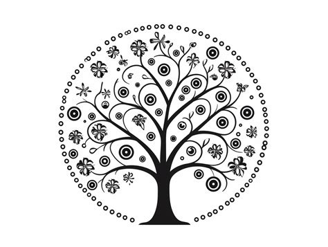 Tree Of Life Artwork To Color - Coloring Page