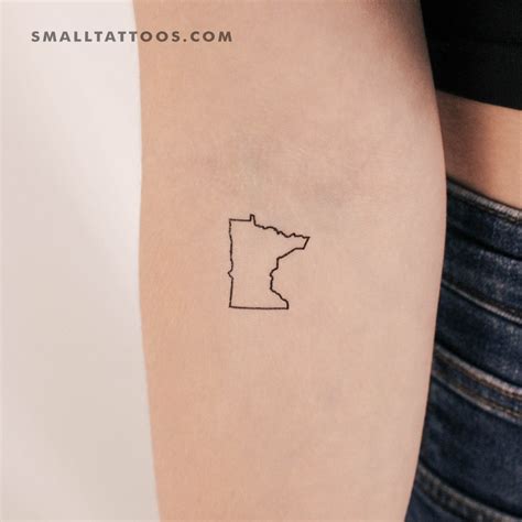 Minnesota Map Outline Temporary Tattoo (Set of 3) – Small Tattoos