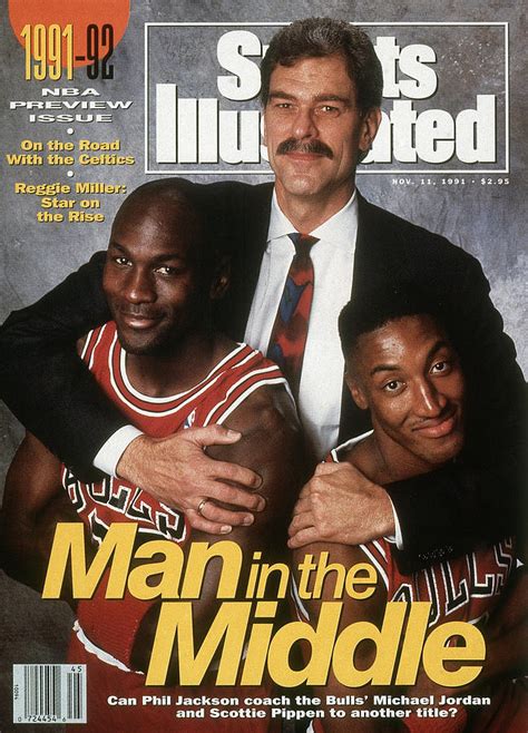 Chicago Bulls Coach Phil Jackson, Michael Jordan, And Sports Illustrated Cover Photograph by ...