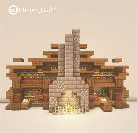 #Fireplace #BookShelf #Medieval #Design #Minecraft#bookshelf #design # ...