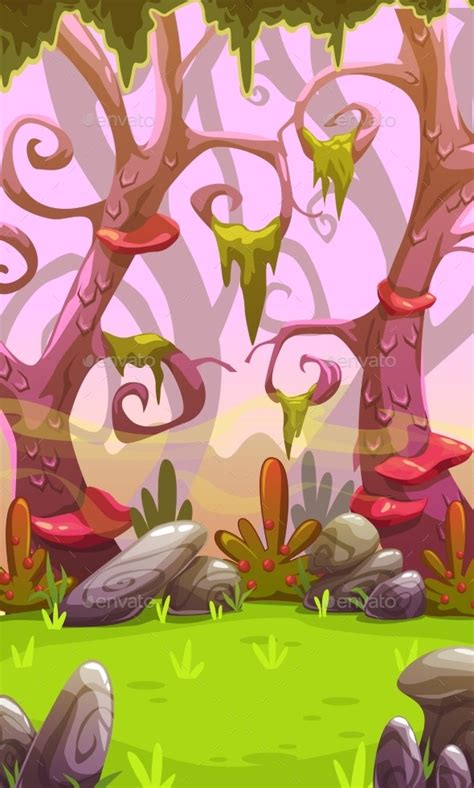 Fantasy Cartoon Forest Landscape. by Lilu330 | GraphicRiver