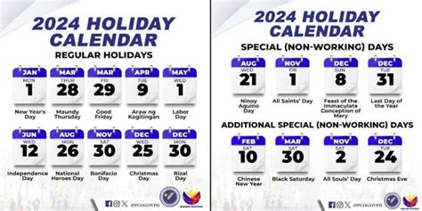 Marcos declares regular holidays, special non-working days for 2024