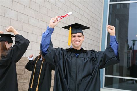 Man Celebrating Graduation stock image. Image of future - 1386301