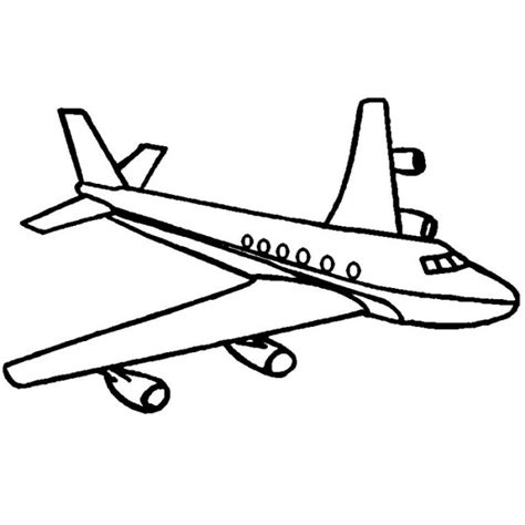 Coloriage Avion facile avec ses ailes dessin gratuit à imprimer