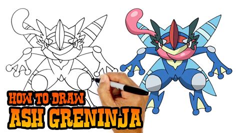 How to Draw Ash Greninja - Pokemon