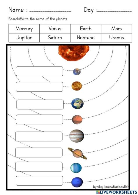 Name of the planets worksheet | Live Worksheets - Worksheets Library