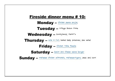 Fireside dinner menu # 10 – Tonotopics