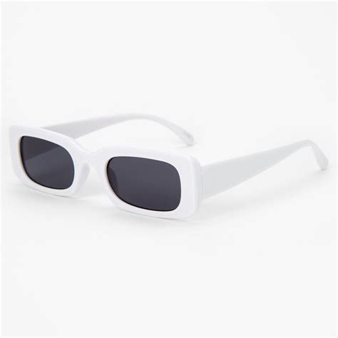 Rectangular Retro Sunglasses - White | Icing US