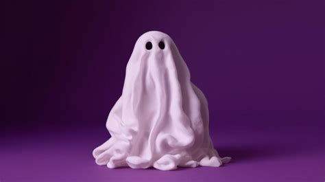 Premium AI Image | Amusing white ghost Halloween decor creates a lighthearted atmosphere on a ...