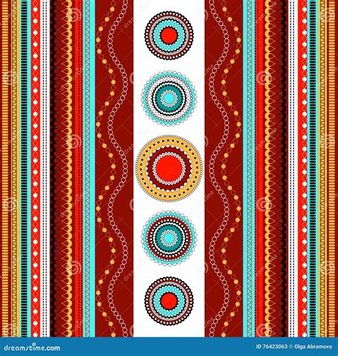 Ethnic Boho Seamless Pattern. Colorful Border Background Texture. Stock Illustration ...