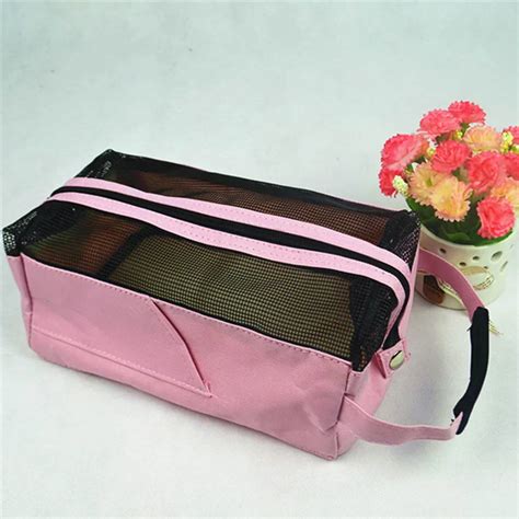 Travelling Cosmetics Mesh Storage Bag Waterproof Multi Functional Large Capacity Makeup Shower ...