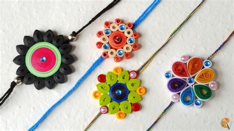 DIY Paper Quilled Rakhi | Make Your Own Handmade Rakhi | Rakhi Making Tutorial | CRAFTING WITH ...