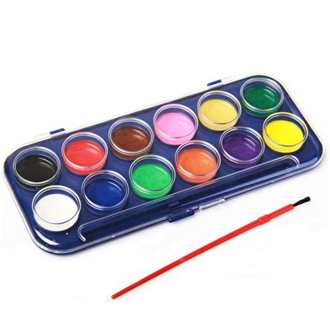 Painting Tool 12 Colors High Quality Paint with 1 Watercolor Brush Kids ...