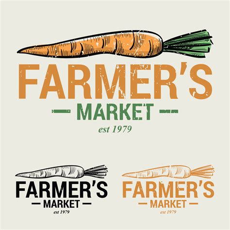 Carrot Farmers Market Logo 193263 Vector Art at Vecteezy