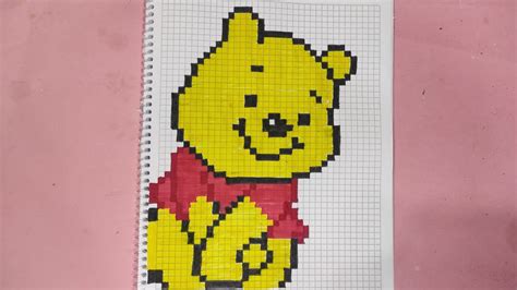 Handmade Pixel Art - How To Draw a Winnie de Pooh #pixelart - YouTube