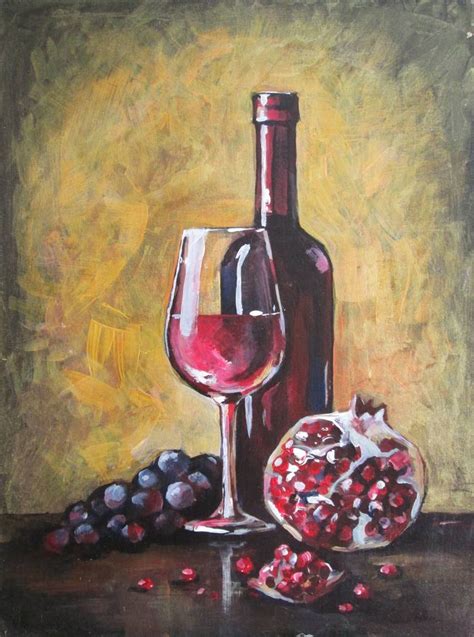 Wine still life Painting by Galina Lyutaeva | Saatchi Art