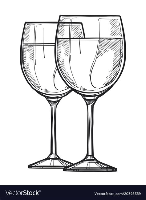 Glass of wine freehand pencil drawing Royalty Free Vector | Pencil drawings, Glass, Drawings