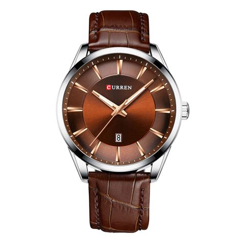 Curren 8365 Brown Leather Strap Men's Elegant Dress Watch