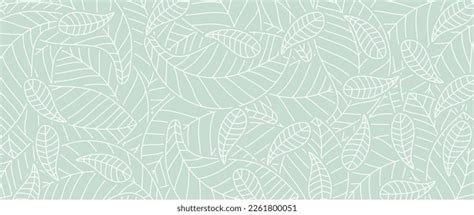 Botanical Leaf Line Art Wallpaper Background Stock Vector (Royalty Free ...