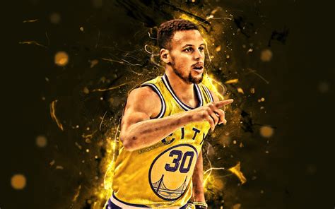 Download wallpapers Steph Curry, yellow uniform, Golden State Warriors ...