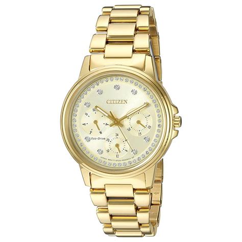 CITIZEN Women's Eco-Drive Silhouette Crystal Gold-Tone Watch, FD2042-51P - Walmart.com