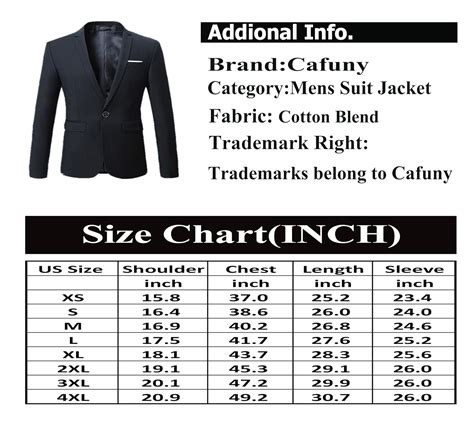 Suit Jacket Length Size Chart - Greenbushfarm.com