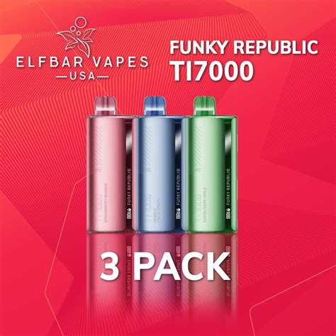 Funky Republic TI 7000 Disposable Vape - 3 Pack | Elf Bar Vapes