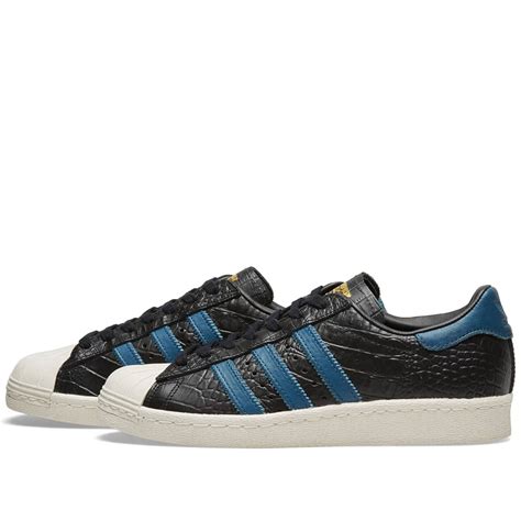 Adidas Superstar 80s Core Black & Blue | END.