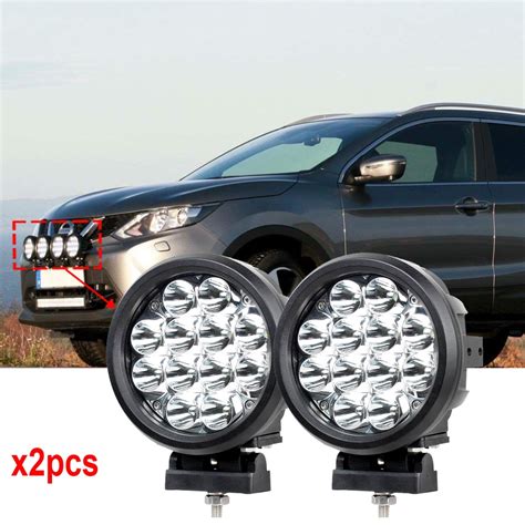 Led car lights 6" 60W Round Led Off Road Lights 12V Spotlights Wrangler 4x4 Truck W/ Protect ...