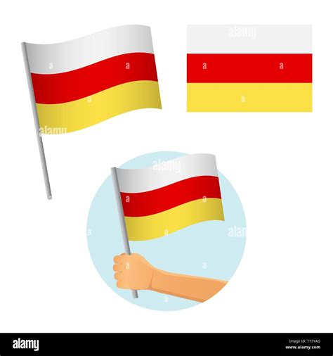 South ossetia flag in hand. Patriotic background. National flag of South ossetia illustration ...