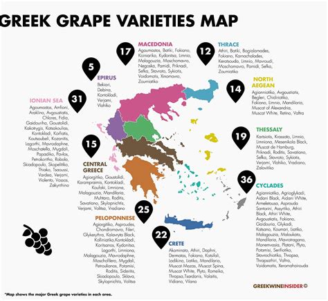 Greek Wine - Greek Grape Varieties Map | Greek wine, Greece wine, Wine map