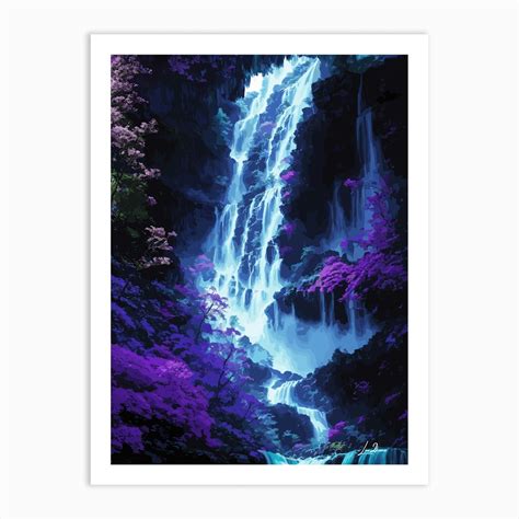 Great Japanese waterfall Art Print by LM2Kone - Fy