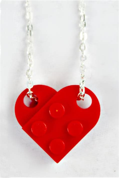 How to Make a Lego Heart Necklace | Lego necklace, Make paper beads ...