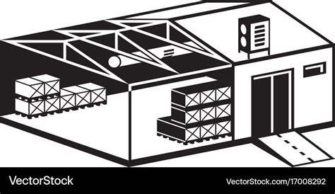 Industrial warehouse building Royalty Free Vector Image