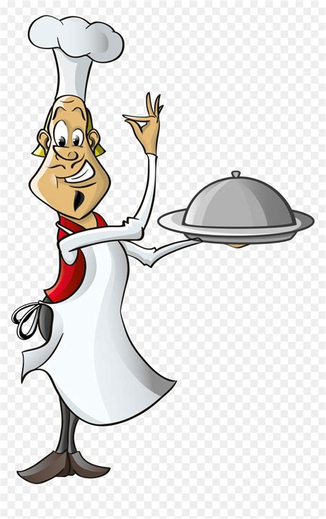 Waiter Cartoon Chef Clip Art - Funny Chef Clipart, HD Png Download - vhv