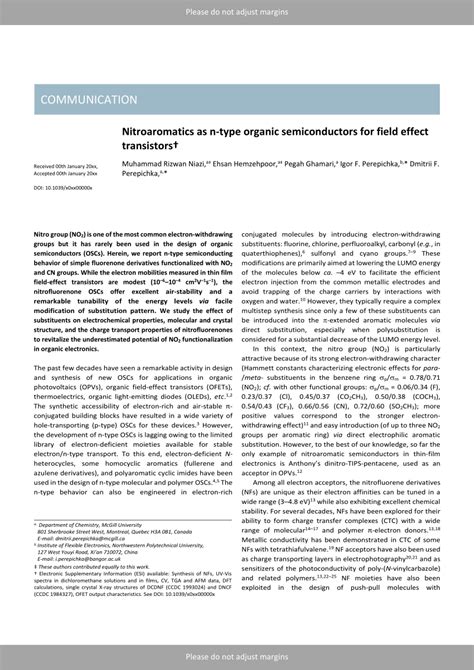 (PDF) Nitroaromatics as n-type organic semiconductors for field effect ...