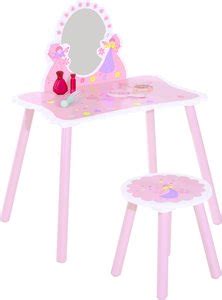 Homcom kids dressing table girls pink wooden kids dressing table ...
