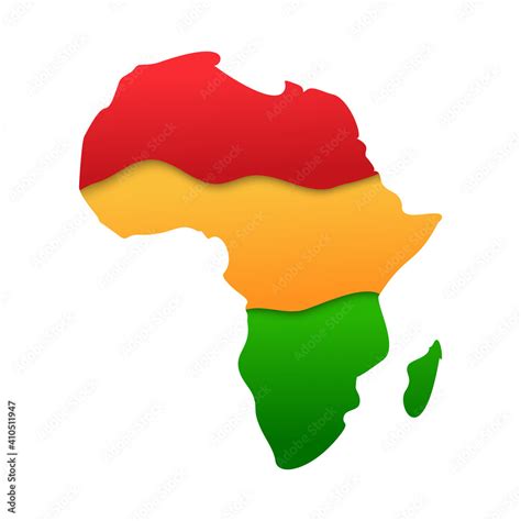 African map continent silhouette icon in paper cut style with african ...